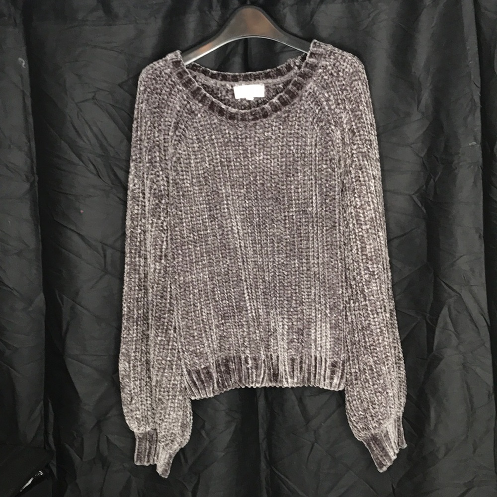 Bella Dahl gunmetal chenille sweater